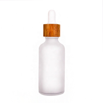 50ml frosted glass bottle for essential oil with wooden dropper